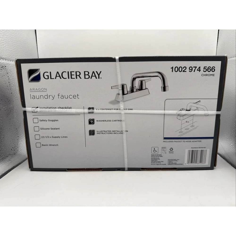 Glacier‎ Bay Aragon 4 in. Centerset 2-Handle Laundry Faucet Chrome